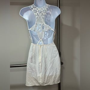 Crochet open back dress